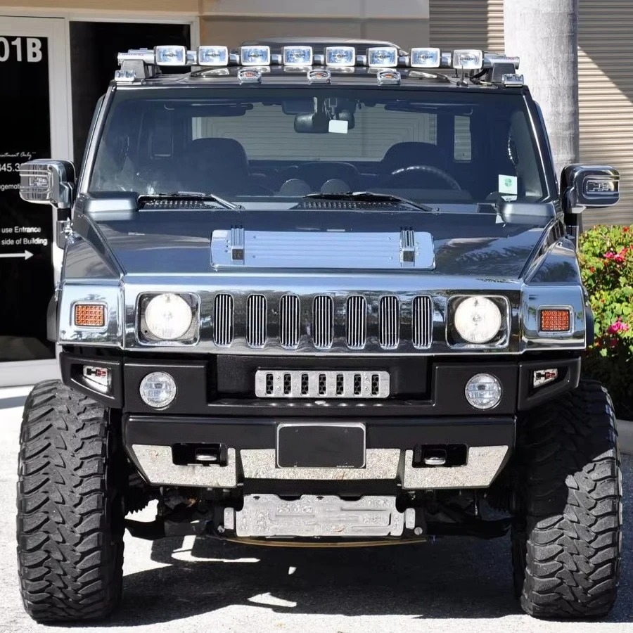 LED Yellow Light Parking Signal Lamp for H2 Front Grille Chrome Turn Signal Fog Lights Accessories PMMA Material 12V